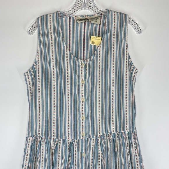 Vintage Northern Reflections Blue Red White Floral Jumper Dress NWT Small - Picture 2 of 9